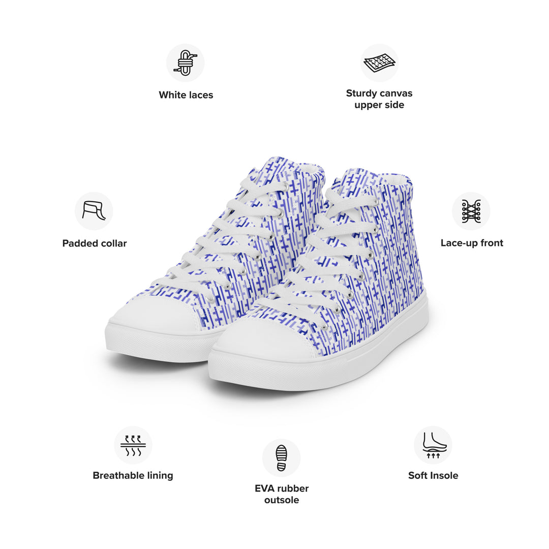 Womens JESUS High Top Canvas Shoes - White & Purple INFINITY 1.0