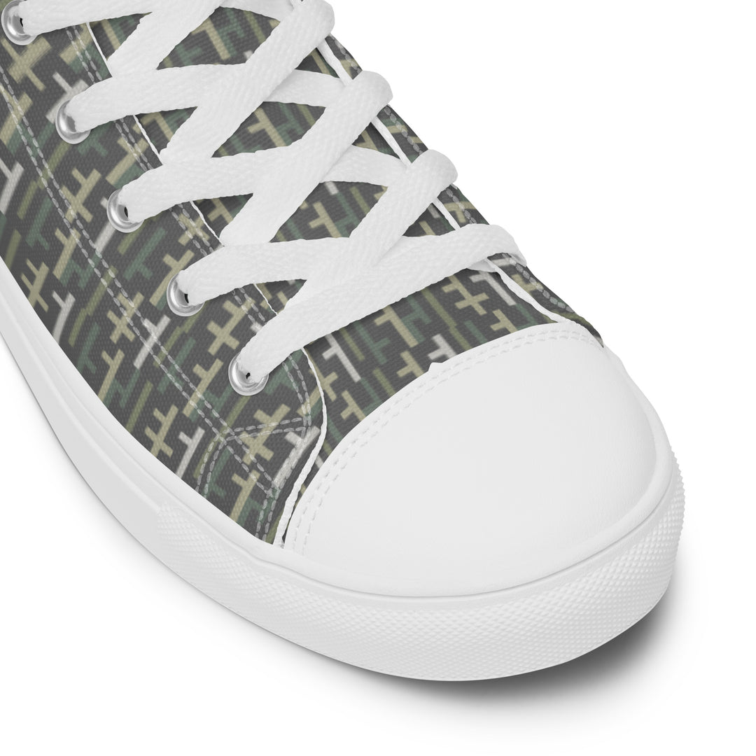 Womens JESUS High Top Canvas Shoes - Grey Camo INFINITY 1.0