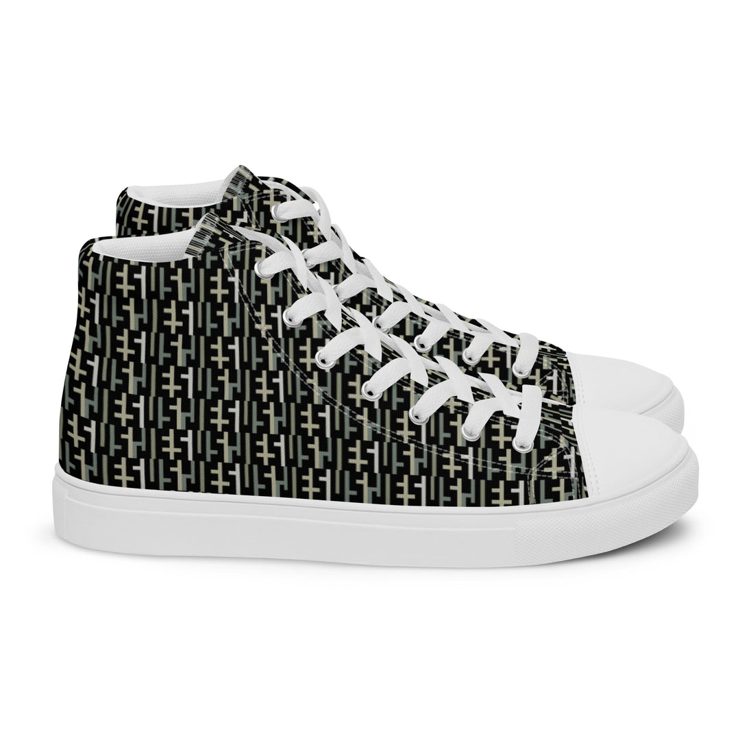 Womens JESUS High Top Canvas Shoes - Black Camo INFINITY 1.0