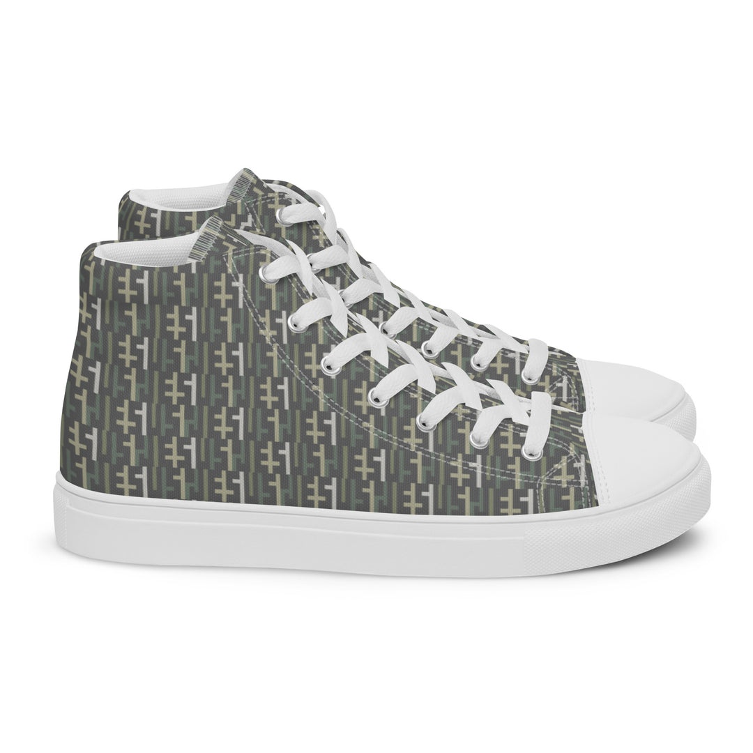 Womens JESUS High Top Canvas Shoes - Grey Camo INFINITY 1.0