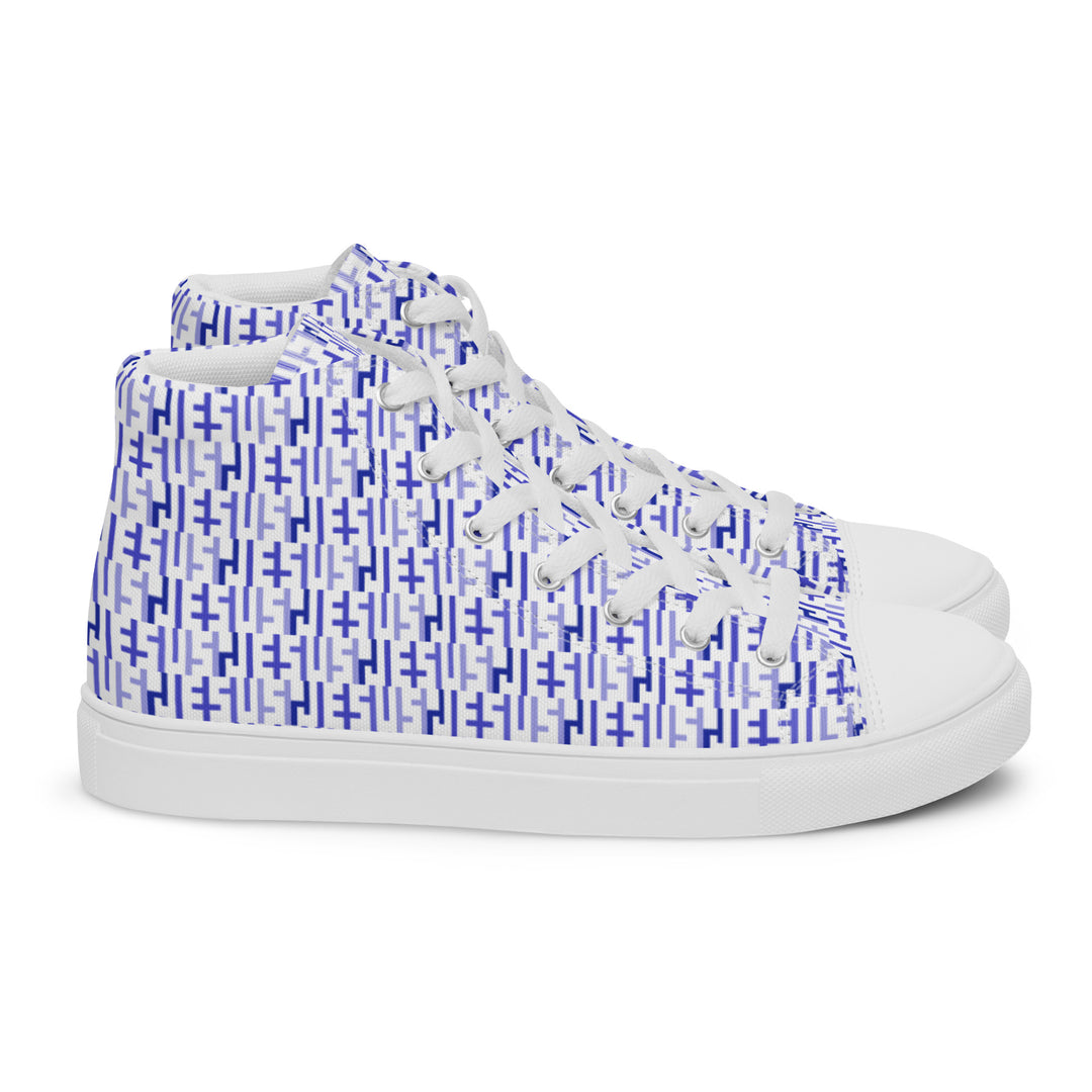 Womens JESUS High Top Canvas Shoes - White & Purple INFINITY 1.0