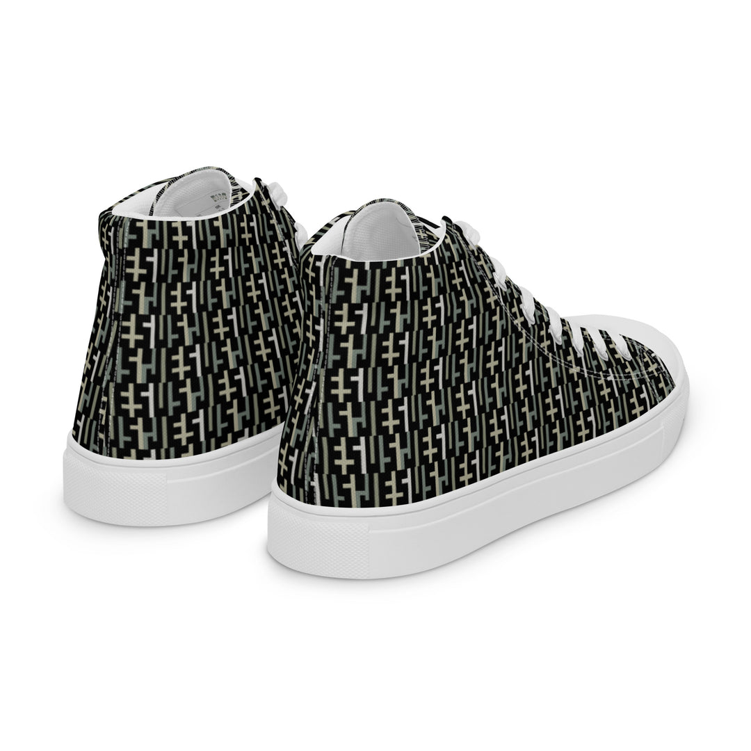 Womens JESUS High Top Canvas Shoes - Black Camo INFINITY 1.0