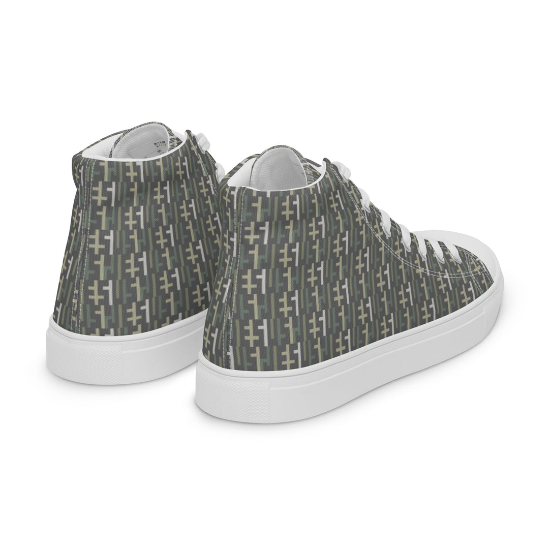 Womens JESUS High Top Canvas Shoes - Grey Camo INFINITY 1.0