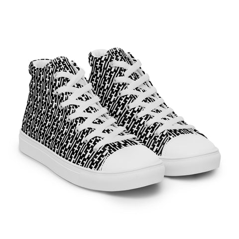 Womens JESUS High Top Canvas Shoes - Black & White INFINITY 1.0