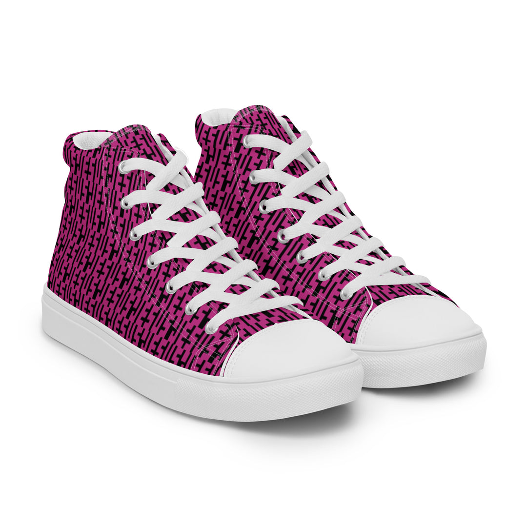 Womens JESUS High Top Canvas Shoes - Pink & Black INFINITY 1.0