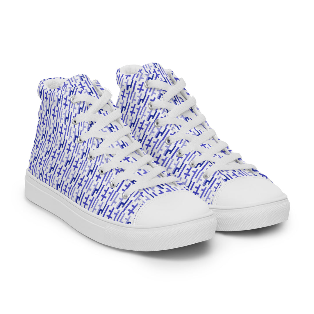 Zapatos de lona altos JESUS ​​para mujer - Blanco y morado INFINITY 1.0