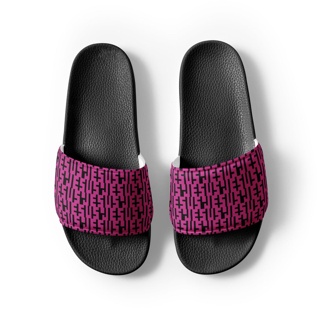 Womens JESUS Slides - Pink & Black INFINITY 1.0