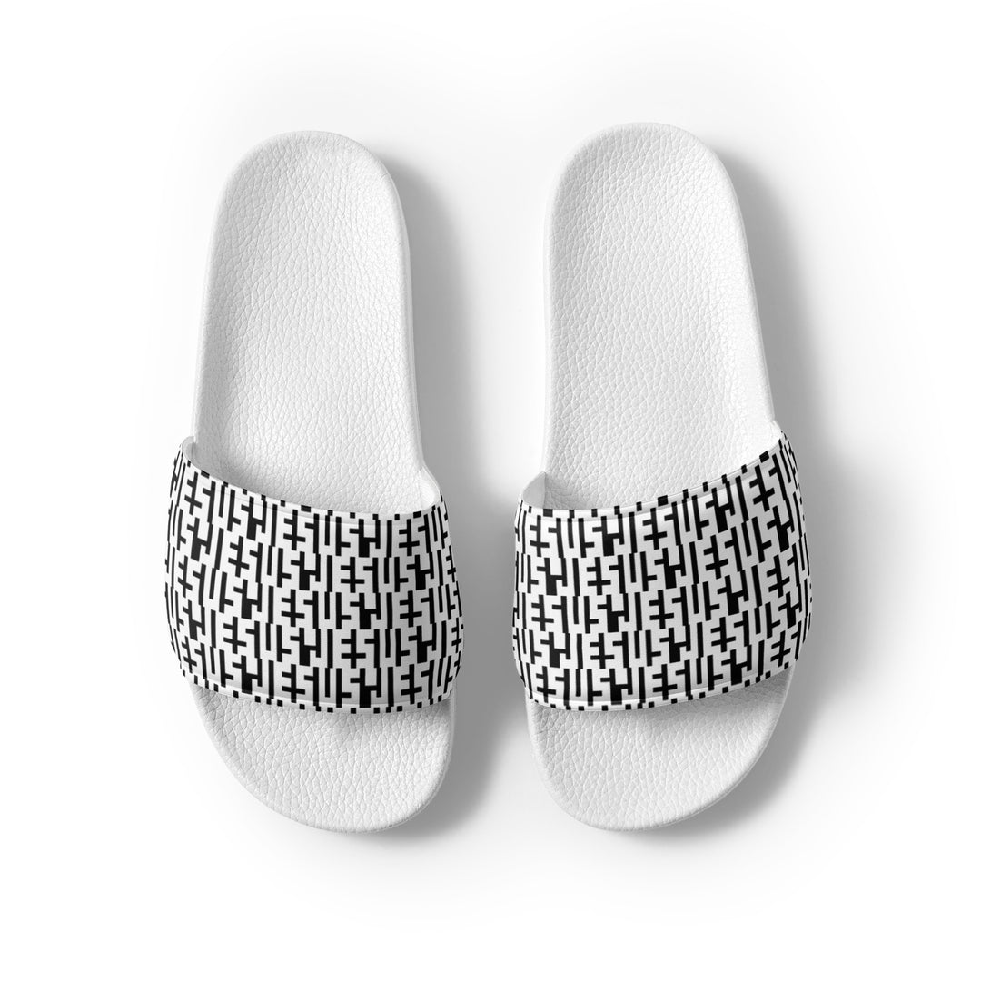 Womens JESUS Slides - White & Black INFINITY 1.0