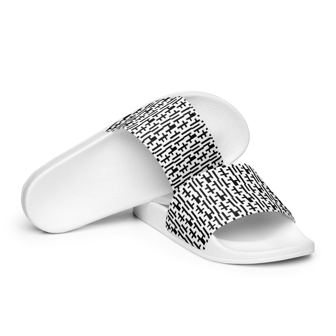 Womens JESUS Slides - White & Black INFINITY 1.0