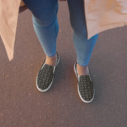 Womens JESUS Slip On Canvas Shoes - Black Camo INFINITY 1.0