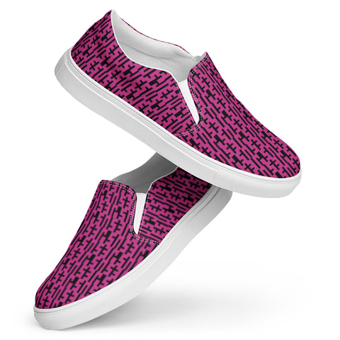 Womens JESUS Slip On Canvas Shoes - Pink & Black INFINITY 1.0